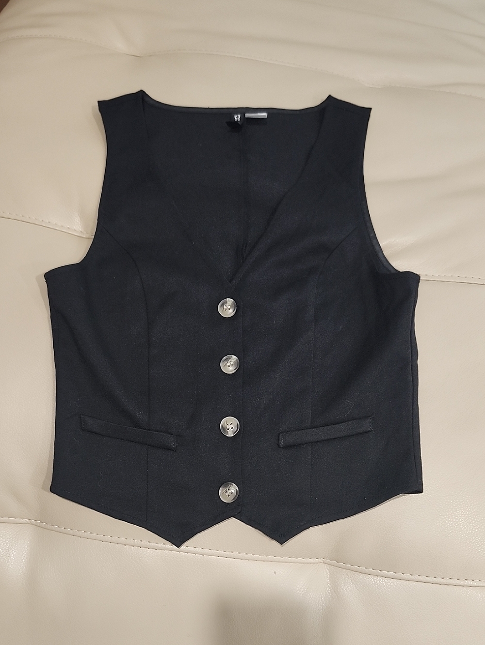 Divided Black Women's Button Vest